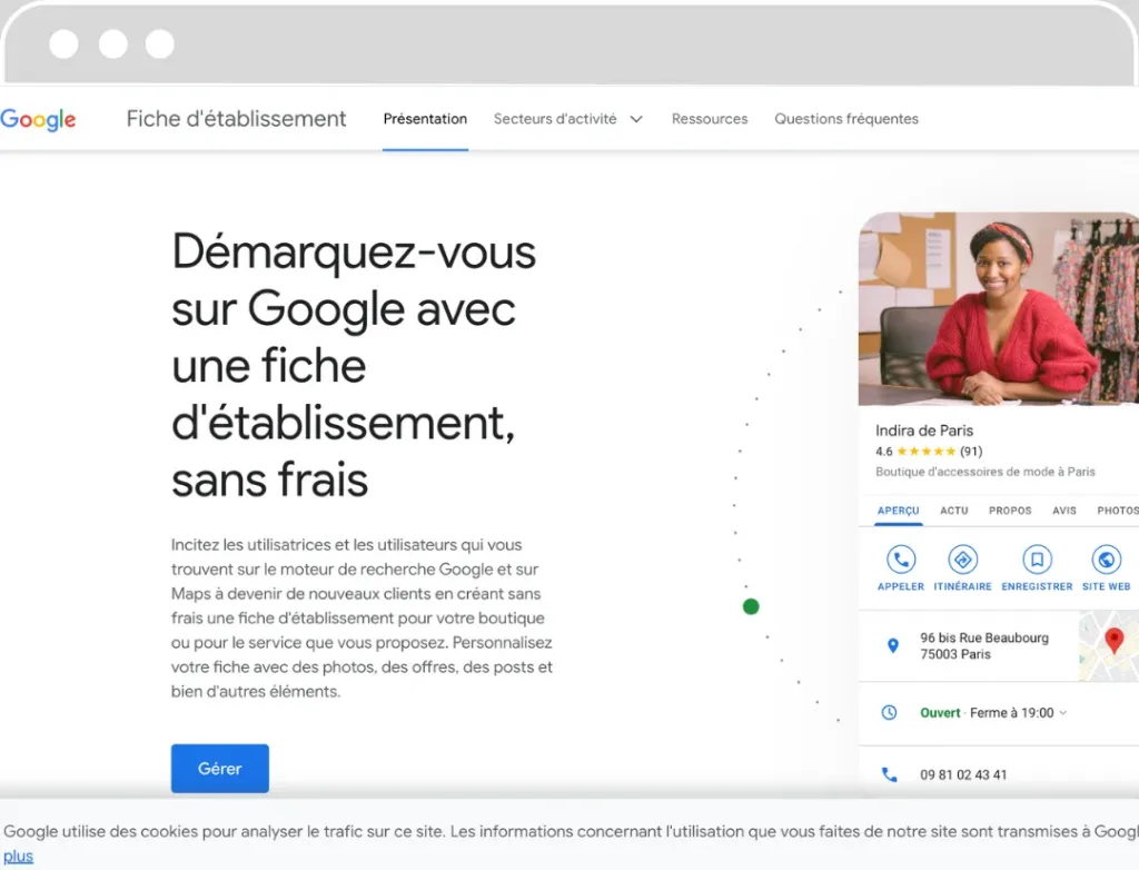 Google My Business interface