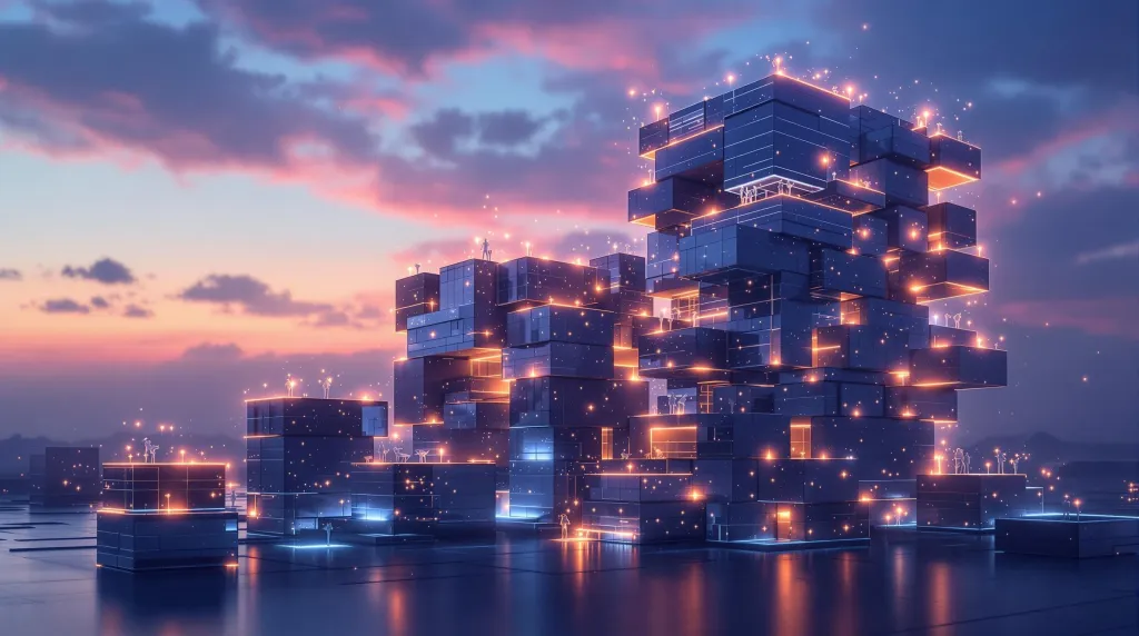 Construction progressive symbolisant la croissance SEO durable