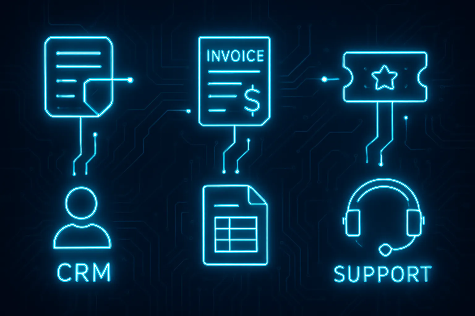 Trois exemples de workflow n8n pour PME : génération de leads, comptabilité et support client.