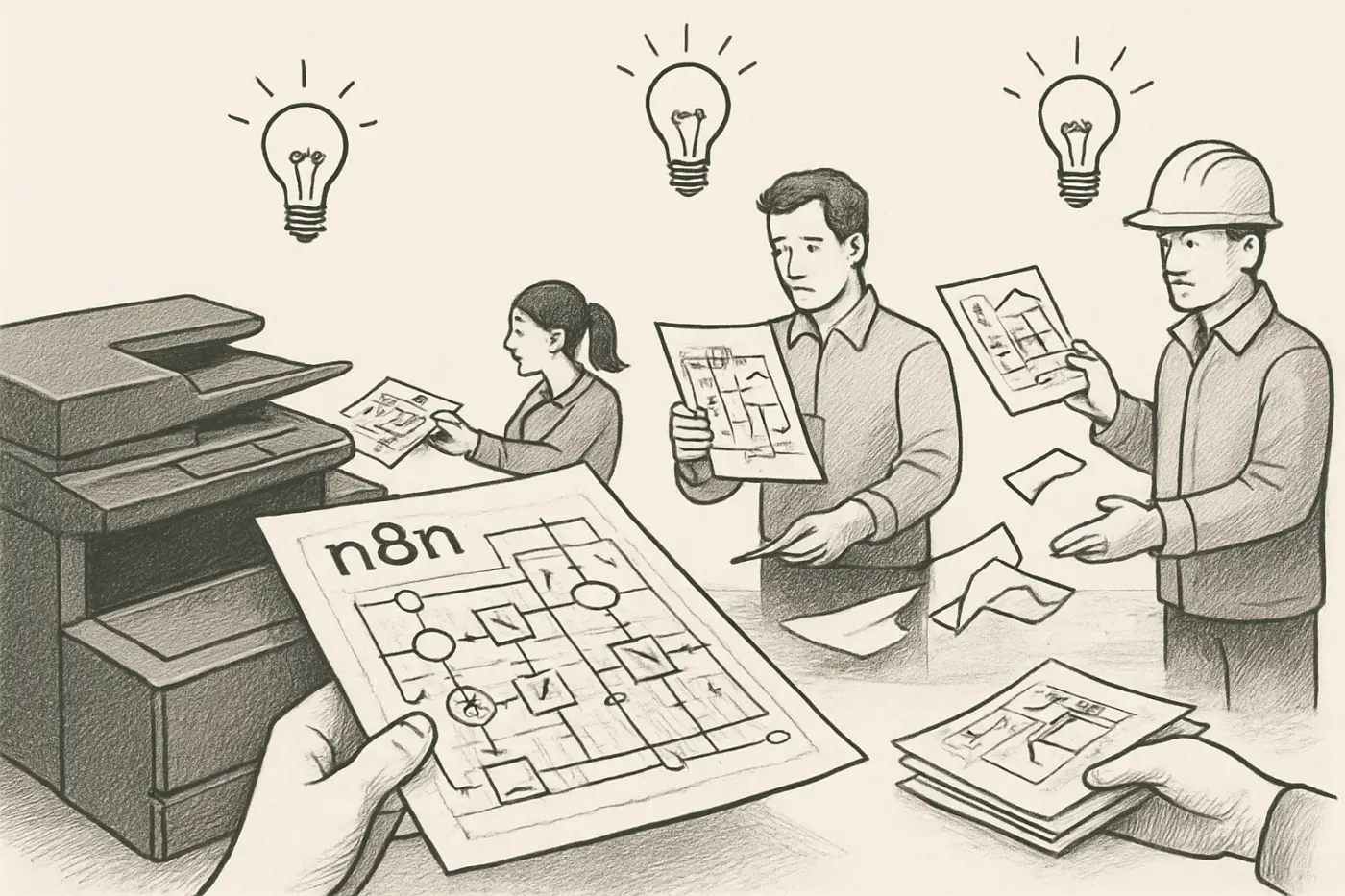 Des collaborateurs important un plan de workflow n8n pour l'adapter a differents projets sans reinventer la roue.
