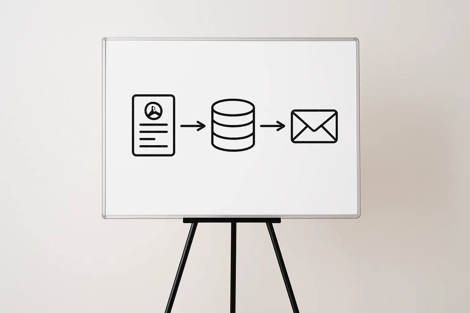 Schéma simplifié d'un processus d'automatisation no-code: Identification, Conception, Exécution.