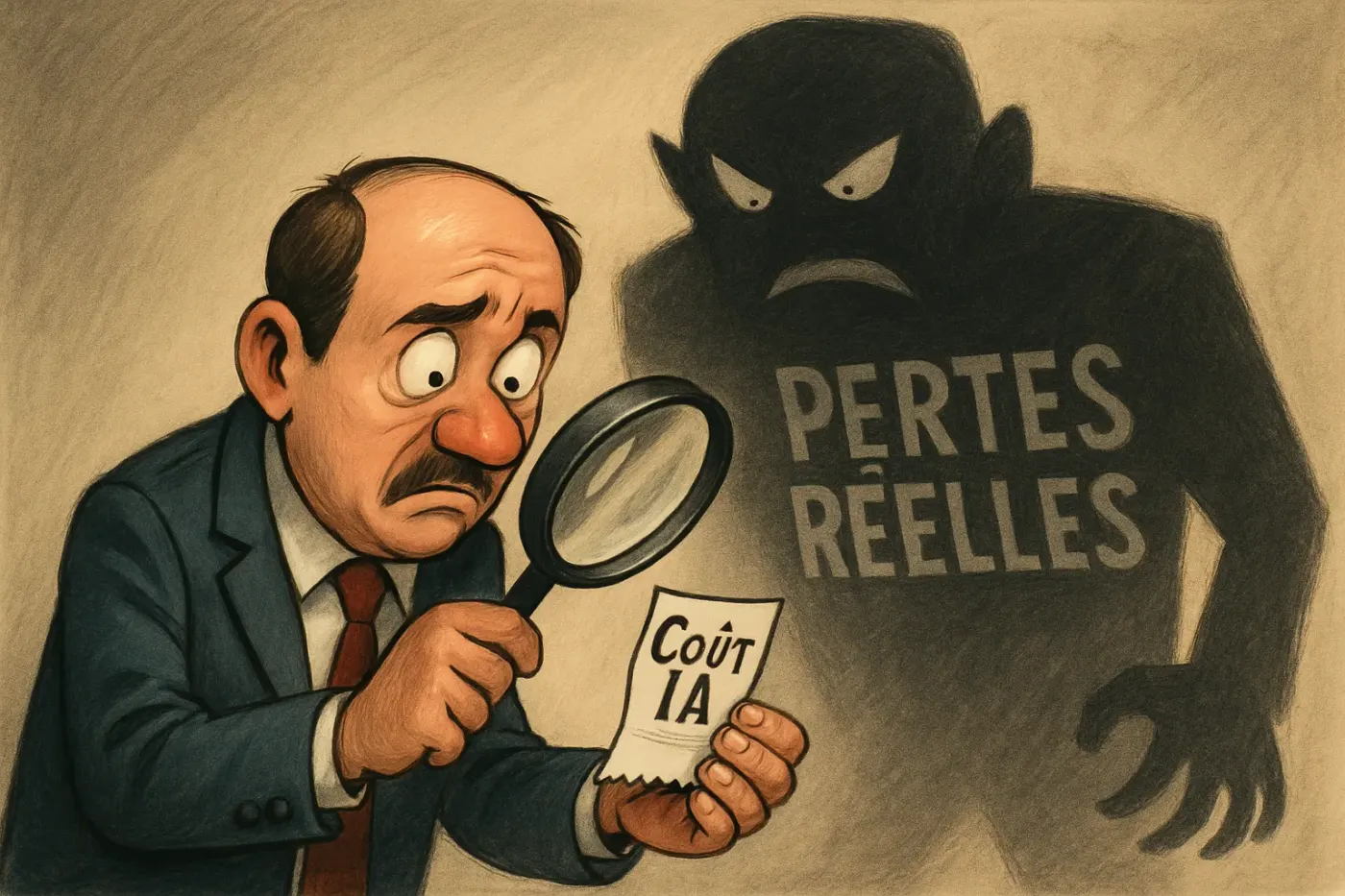 Dirigeant de PME analysant le petit coût de l'IA sans voir le coût réel et immense de l'inaction.